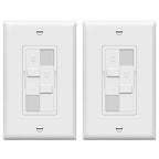 TOPGREENER Kalide Dual Load Dimmer Light Switch, Double LED Dimmer Switch, Full Range Dimming, Single Pole, Wall Plate Included, 120VAC,200W LED/CFL, Neutral Wire Not Required, TGDDS-W-2PCS, White