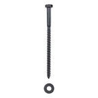 5/16 x 6 (50 Pack) Lag Screw Kit, 50 Screws and 50 Washers, Ceramic Black Ruspert Coating for Exterior Use, Meets ASTM A307 and ASME B18.2.1, Industrial/Commerical Grade by Makers Bolt