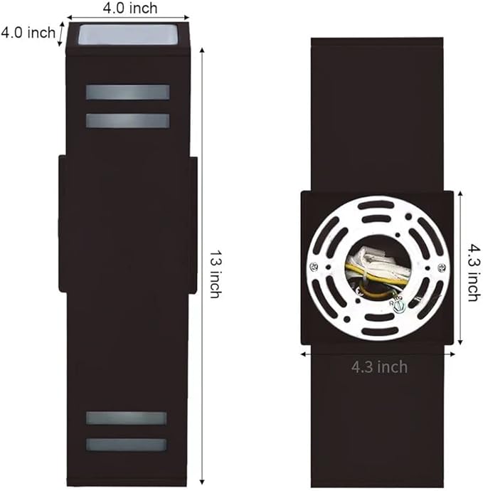Up and Down Outdoor Wall Lights Fixture – ETL Listed, Aluminum Waterproof Wall Mount Square Design- Modern Exterior Lighting Outdoor Wall Sconce for Porch, Patio, Front Door