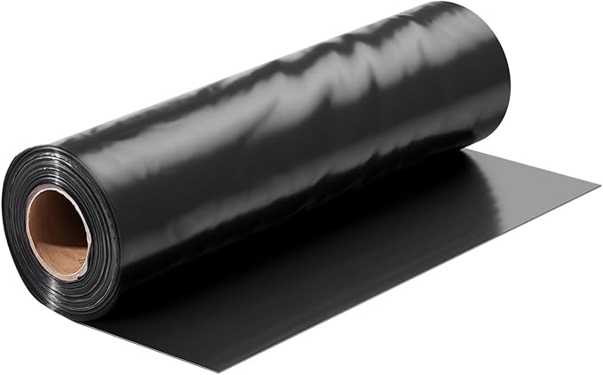 VEVOR 10 Mil Plastic Sheeting Heavy Duty 10' x 65', Thick Plastic Sheeting Roll, Plastic Drop Cloth Painters Tarp Covering for Crawl Space Vapor Barrier, Black and White Double-Sided, Multi-Purpose