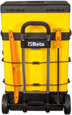 Beta C41H Two-Module Rolling Tool Chest, Detachable Tool Box, Telescopic Handles, Yellow