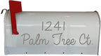 Personalized Mailbox Decal Set of 2 Decals With Street Address & Street Name Custom Design Mailbox Sticker Vinyl Letters VWAQ-CMB4 (SILVER)