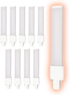 GoodBulb 6 Watt Horizontal LED Plug-in Light Bulbs | Hybrid 2 Pin GX23 Base 5000K Daylight | High Output 600 Lumens | Car Dealership Lighting | 10 Pack