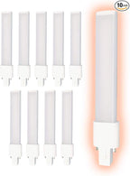 GoodBulb 9 Watt Replacement Horizontal LED Plug-in Light Bulbs | Commercial 6 Watt Hybrid 2 Pin GX23 Base 5000K Daylight | High Output 600 Lumens | 180° Beam LED PL Light Bulbs | 10 Pack