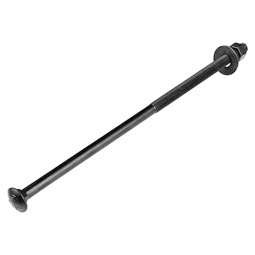 1/2 in. x 14 in. Black Carriage Bolt Kit Includes 12 Bolts, 12 Washers, and 12 Nuts, Ceramic Black Ruspert Coated for Exterior Use - 2X Rust Resistance of Galvanized by Makers Bolt