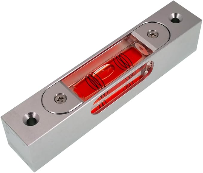 Bar type high-precision level, high-precision aluminum alloy metal adjustable level, bubble square bar type luminous magnetic multi specification ruler (120x22x25mm)