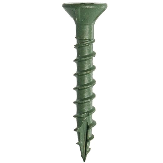 Grip-Rite L114ST1 PrimeGuard Plus #8 x 1-1/4" Wood to Wood Deck Screw, Green, 1lb Box