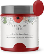 Country Chic All-in-One Chalk Paint for Furniture, Cabinets, Home Decor, Eco-Friendly, Matte Finish, Built-In Primer & Top Coat for Wood, Metal - Poppy (Bright Red) - 4 oz (118 ml)