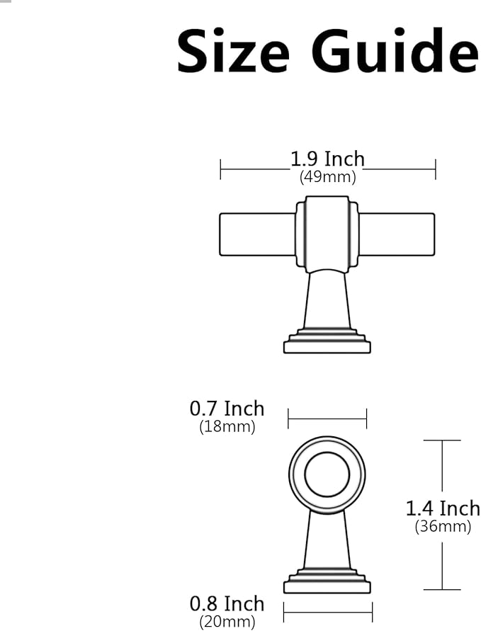 Alzassbg 10 Pack Oil Rubbed Bronze Cabinet Knobs, 1.9 Inch(49mm) Cabinet Handles Kitchen Hardware Straight Bar for Cabinets and Drawer AL3505ORB