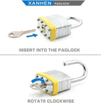 Keyed Alike Laminated Steel Padlocks with Normal Shackle for Sheds, Fences & Lockers (2-Pack)