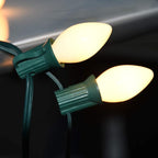 SUNSGNE C7 White Outdoor Christmas Replacement Light Bulbs, 5 Watt E12 Candelabra Base Bulbs - Great for Salt Lamp, Night Lights, Decorative Lights, Christmas Outdoor String Lights, Pack of 25