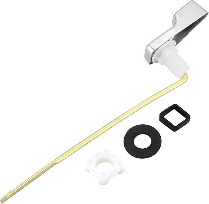Universal Metal Front Mount Toilet Handle Replacement Kit, Brass Toilet Flush Tank Lever for Most Toilets, Chrome