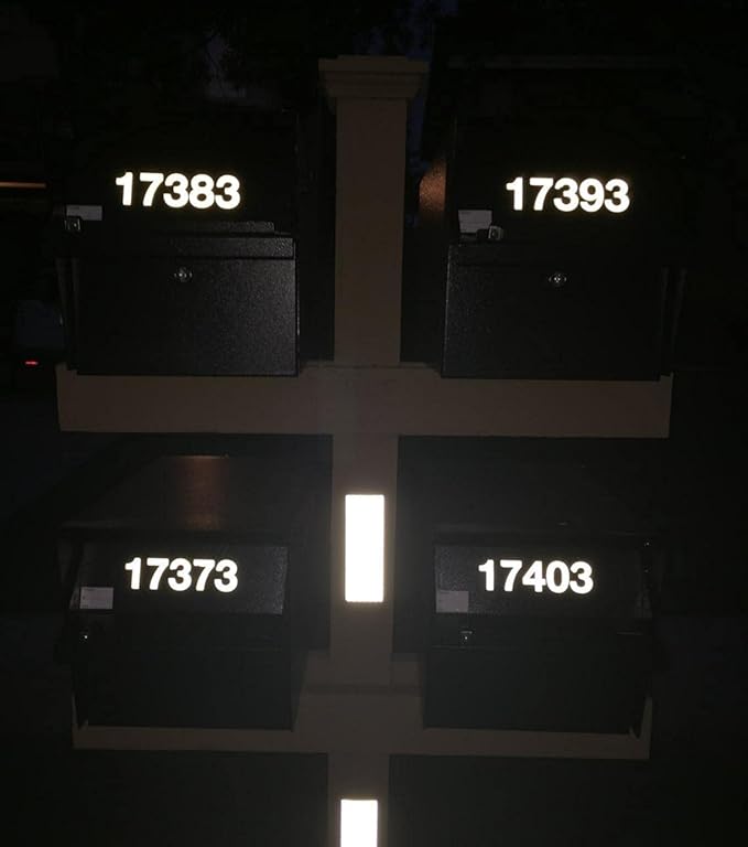 Reflective Vinyl Mailbox Number Decals - Waterproof, Self-Adhesive, Classic Style (3" & 4")