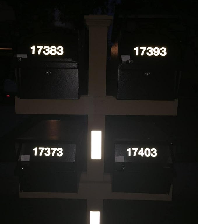 Reflective Mailbox Numbers Sticker Decal Die Cut Classic Style Vinyl Waterproof Number Self Adhesive 5 Sets (2" x 5 set) for Signs, Door, Cars, Trucks, Home, Business, Address Number