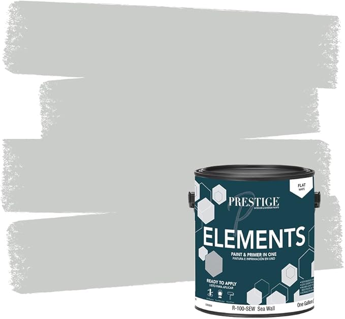 PRESTIGE Paints Elements Interior Paint and Primer in One, Flat, 1 Gallon, Sea Wall