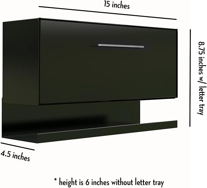 modbox USA Modern Wall Mounted Mailbox Custom Color Combination with Letter Tray - 12 Color Options