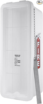 Fire Extinguisher Cabinet Fire Extinguisher Box Outdoor Fire Cabinet Mounted Fire Extinguisher Cabinet Fire Extinguisher Cover (White with Breaker Bar Attachment, Rx350, Plastic, 20 Pounds, 10, AKA1)