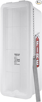 Fire Extinguisher Cabinet Fire Extinguisher Box Outdoor Fire Cabinet Mounted Fire Extinguisher Cabinet Fire Extinguisher Cover (White with Breaker Bar Attachment, Rx350, Plastic, 20 Pounds, 5, AKA1)