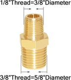 Joywayus 3/8" NPT Male × 1/8" NPT Male Brass Pipe Fitting Adapter (Pack of 2)