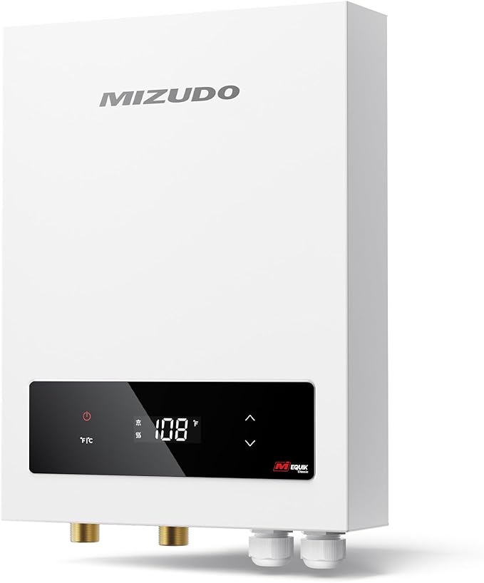 24kW Electric Tankless Water Heater - MIZUDO 240V Instant Hot Water for Whole House | Up to 5.55 GPM | 3-4 Outlets Simultaneous | ETL Certified