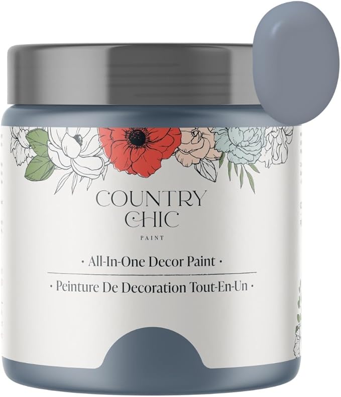 Country Chic All-in-One Chalk Paint for Furniture, Cabinets, Home Decor, Crafts, Eco-Friendly, Matte Finish, Built-In Primer & Top Coat for Wood, Metal - Daydreamer (blue) Pint (16 oz)