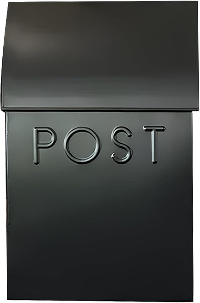 NACH Mailboxes for Outside Wall Mount, 15 x 10 x 4 inches, Black Wall Mounted Mailbox and Newspaper Holder, Waterproof Mailbox for Door - The Milano Mailbox