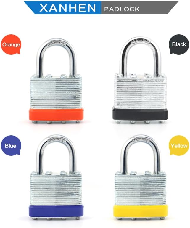 Keyed Alike Laminated Steel Padlocks with Normal Shackle for Sheds, Fences & Lockers (60-Pack)