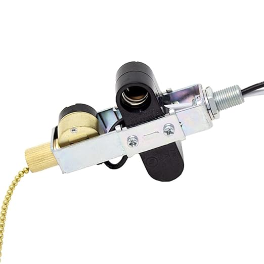 Ceiling Fan Light E-27 Multi Lampholder Socket Switch Zing Ear ZE-310D Socket with ZE-109M Pull Chain Switch for Lamp Light (Brass)