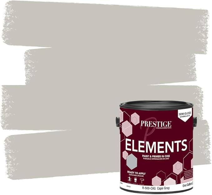 PRESTIGE Paints Elements Interior Paint and Primer in One, Semi-Gloss, 1 Gallon, Cape Gray