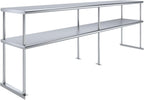 AmGood Double OverShelf Stainless Steel NSF - Many (96" Long x 18" Deep)