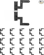 Renovators Supply Manufacturing - Heavy-Duty Black Wrought Iron Shutter Lift Off Pintle Hinges Colonial Pin Reversible for Doors, Window and Shutters with Hardware 6 1/2 Inches, Pack of 15 Pairs