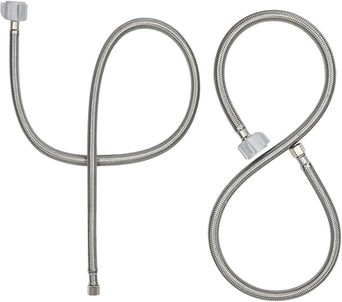 (48pcs 20 inch) PLUMBINGMASTER Toilet Water Supply Line,Toilet Connector Hose with Anti-Leaking Brass Nut