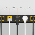 Heavy Duty Surge Protector 8 Outlet Long Power Strip Extension Cord Wide Spaced and Wall Mount Metal Powerstrip for Home Office Workshop Garage (15FT)