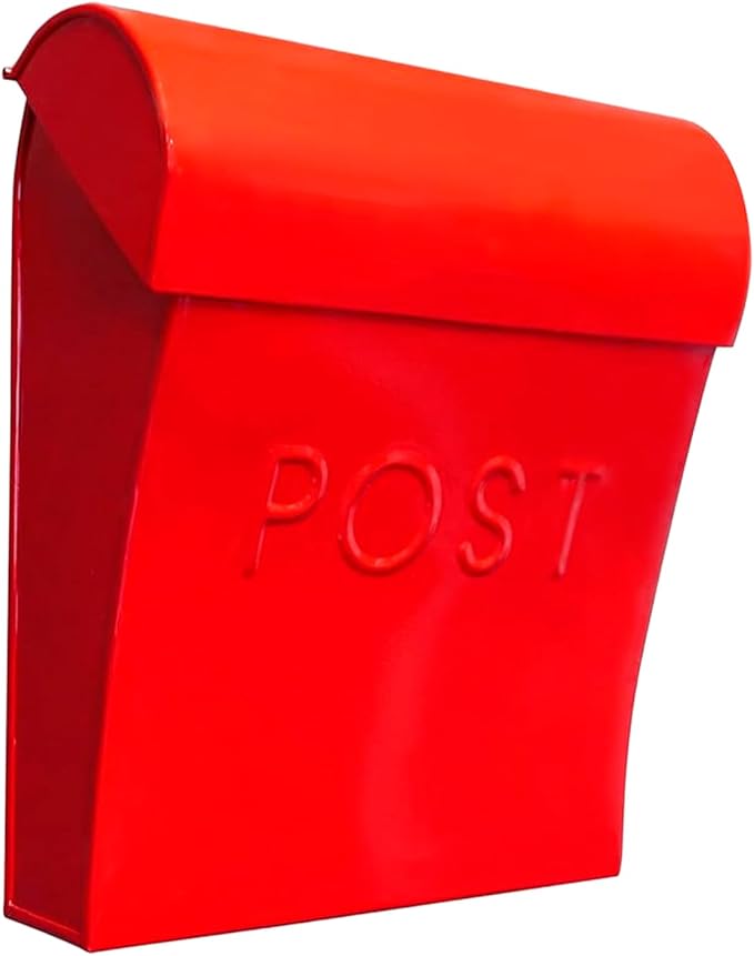 NACH Wall Mount Mailboxes for Outside, 11x4.5x12.5 in Red Mail Boxes for House Outside, Waterproof Mailbox - Vicki-Style Mail Box