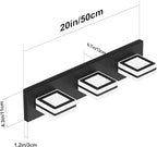 Ralbay Matte Black Vanity Light Fixtures 3 Lights Up and Down LED Modern Bathroom Vanity Lights Over Mirror Acrylic Black Bath Wall Lighting