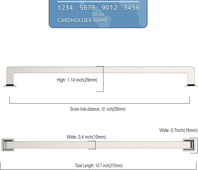 10 Pack 10 Inch Cabinet Handles Brushed Satin Nickel Cabinet Pulls Kitchen Cabinet Handles Kitchen Cabinet Hardware Kitchen Handles for Cabinets Cupboard Handles