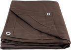 Mytee Products 16' x 20' Dark Brown 12oz Canvas Tarp with Grommets - Water Resistant - Heavy Duty Canvas Tarps - Multipurpose Tarpaulin Cover for Canopy Tent, Roof, Camping, Semi Trucks & Cargo
