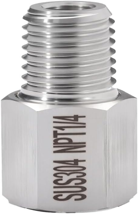 2 pieces Npt1/4 Female to Npt1/4 Male Reducer,1/4Water pipe Adapter, Fabricate of 304 Stainless Steel