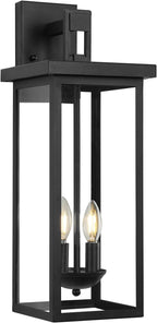 tewei 1 Pack Large Size Outdoor Wall Lights Exterior Wall Light Fixture, 22 Inch Matte Black Porch Light Waterproof Outdoor Lights for House with Clear Glass Shade, Exterior Wall Sconces for Garage