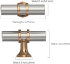 Asidrama 10 Pack Brushed Satin Nickel and Champagne Bronze Kitchen Cabinet Knobs Cabinet Hardware Zinc Knobs for Dresser Drawers