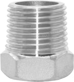 Joywayus Stainless Steel Hex Head Bushing Reducer Pipe Fitting 3/8 NPT Male × 1/4 NPT Female (Pack of 2)