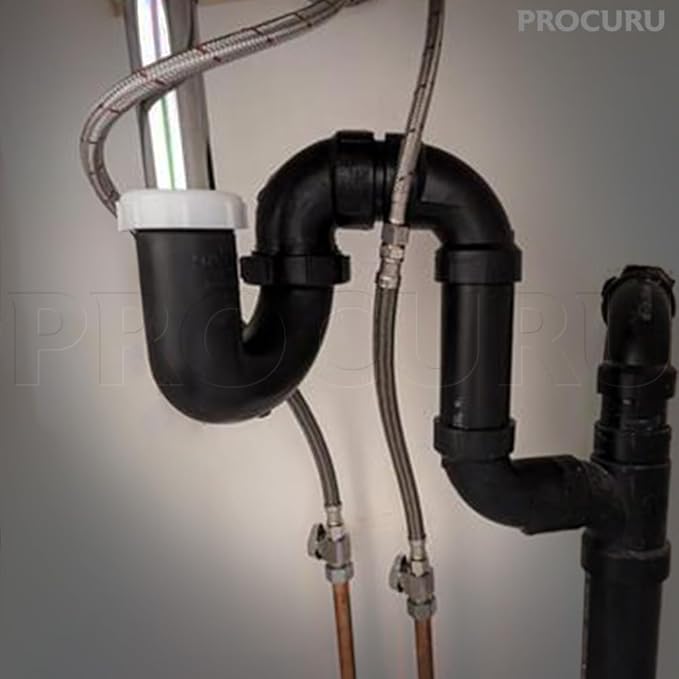 PROCURU 2-Pack 48-Inch (4Ft) Faucet Supply Extension, 3/8 OD Comp (Male) x 3/8 Comp (Female), Stainless Steel Braided Faucet Connetor Hose, Certified Safe (9SFD48-2P)