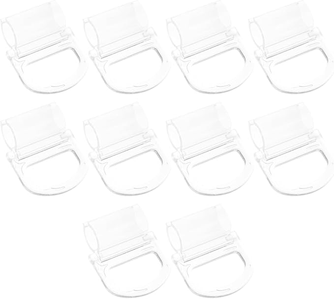 DOITOOL 10Pcs Plastic Curtain Window Blinds Lifting Clamp Pull Cordless Roller Blinds Shades Transparent Handle Pull Fit for 15mm Rod for Roller Shades Rolling Curtain Accessories