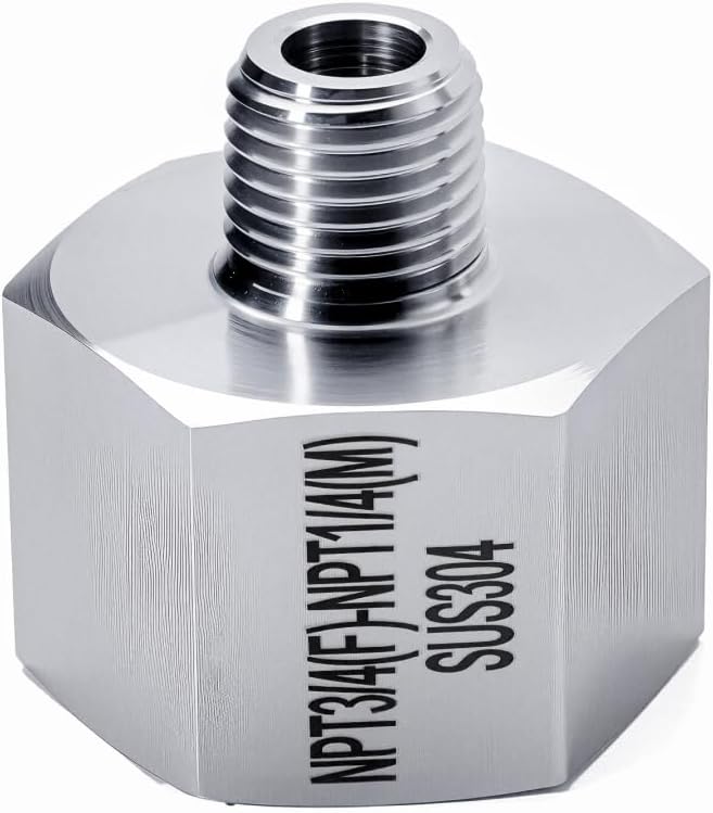 2 pieces Npt3/4 Female to Npt1/4 Male Reducer,3/4-1/4Water pipe Adapter, Fabricate of 304 Stainless Steel