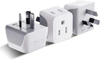 Ceptics Australia Power Plug Adapter, 2 in 1 Type I Plug Adapter, US to Australia , China, New Zealand Power Adapter with Dual USA Inputs, CE, RoHS - 3 Pack