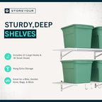 StoreYourBoard 2-Pack Heavy Duty Wall Shelves 1ft x 4ft – Wall-Mounted Garage Storage Shelving and Organization for Sheds, Closets, or Utility Rooms – Holds 200 lbs - White