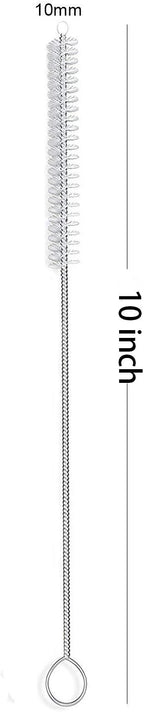 Long Straw Brush, Nylon Pipe Tube Cleaner 10-ihch X 2/5-inch Set of 10
