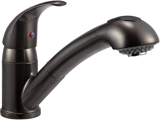 Dura Faucet DF-NMK852-VB RV Pull-Out Swivel Single Handle Kitchen Sink Faucet - One-Hole (Venetian Bronze)