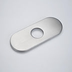 6 Inch Faucet Deck Plate for Bathroom Sink - Universal Fit for 1 Hole or 3 Hole 4 Inch Centerset Basins - Escutcheon Faucet Plate - Stainless Steel Faucet Hole Cover(Brushed Nickel)