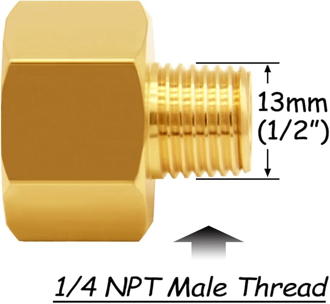 3PCS Brass Reducer Adapter, 1/2" NPT Female to 1/4" NPT Male Thread, Hex Reducing Pipe Fitting Coupler Nipple Connector for Water/Oil/Gas